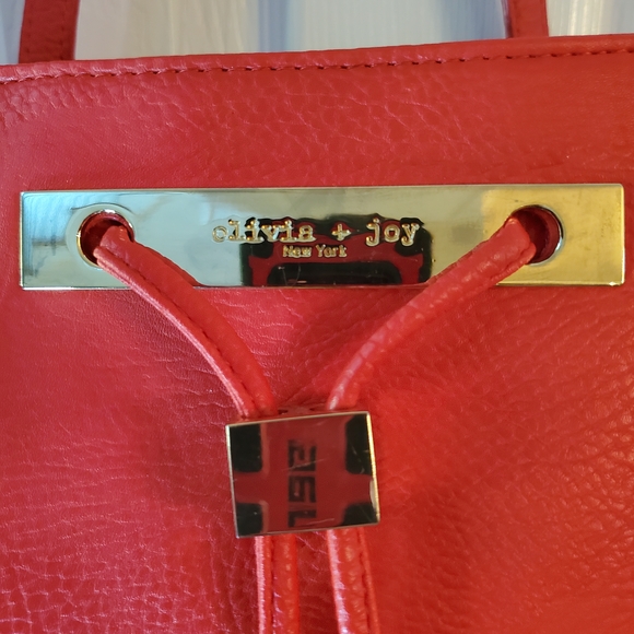 Olivia + Joy Red Tote with Gold Accents - Picture 4 of 11